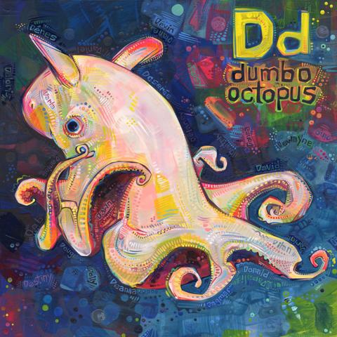 dumbo octopus alphabet book page