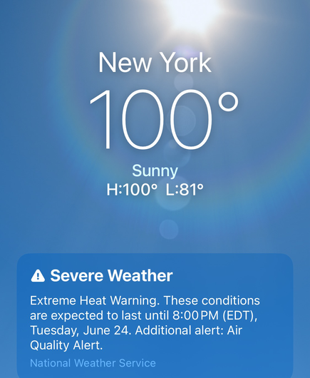 100 degrees in nyc baybeeee