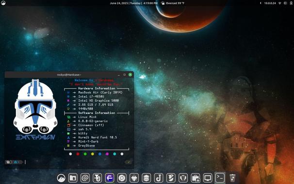 Screenshot of my Linux desktop running Linux Mint Cinnamon