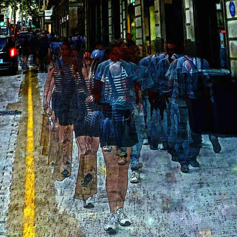 Barcelona digital edited street photography, made with the GNU Image Manipulation Program + G'MIC-Qt filters.