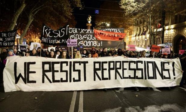 Georgia protests "we resist repressions"
