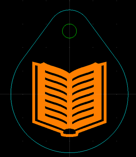 Charm design
A book with lines of text