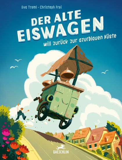 |Buchwerbung| – Der alte Eiswagen will zurück zur azurblauen Küste: Das Abenteuer des lebendig gewordenen Eiswagens thematisiert Sehnsucht, Upcycling und Nachhaltigkeit…