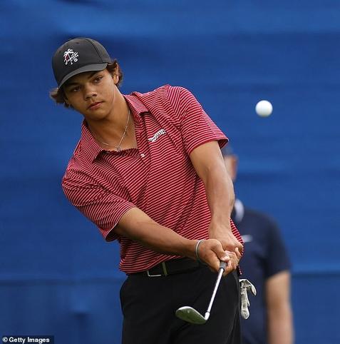 Charlie Woods came sixth in a junior golf tournament in Florida on Tuesday afternoon