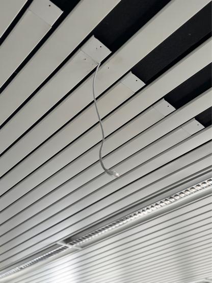 A network cable hanging from the ceiling, also known as the WiFi-cable
