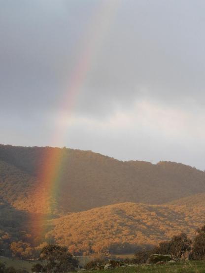 Northern end of the rainbow landing in the valley