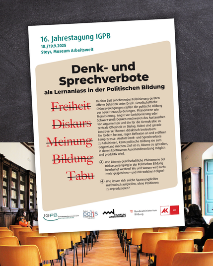 16. Jahrestagung der IGPB zum Thema "Denk- und Sprechverbote als Lernanlass in der Politischen Bildung".