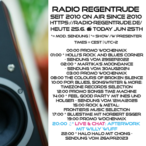 🇩🇪 Plakat mit den heutigen Radiosendungen. Bild (ohne Text): Pixabay, kein Bildquellennachweis erforderlich.

🇬🇧 Poster with details of today's radio shows. Image (without text): Pixabay, no image creds needed.