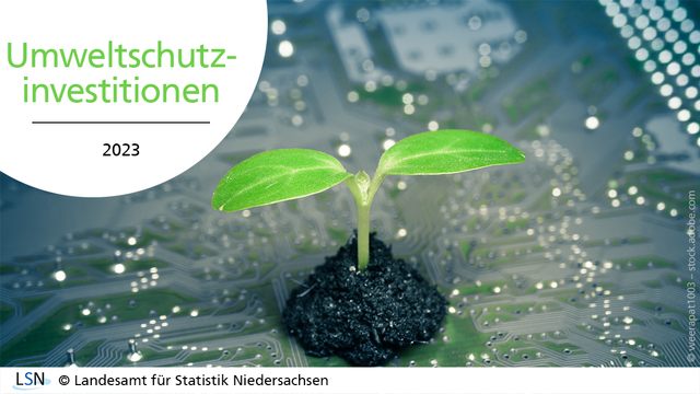 Umweltschutzinvestitionen, 2023. Das Bild zeigt eine Platine, auf der ein ganz kleiner Zweig mit ein wenig Erde "gepflanzt" wurde.