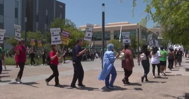 Dozens protest after UC San Diego Health lays off more than 200 employees