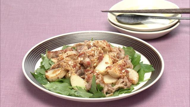 【3分クッキング公式】梅肉だれの豚こま長芋炒め