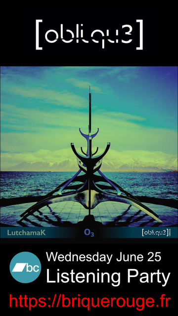 Banner for the listening party showing the cover of the release, the logo of the label and the date.