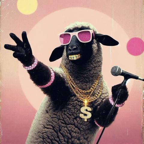 KI-Bild (DALL•E3):

Eines von Schafi's Kumpels: es nimmt eine typische HipHop-Pose ein und gibt das "schwarze Schaf". Nur echt mit Goldzähnen und -kettchen und pinker Sonnenbrille!