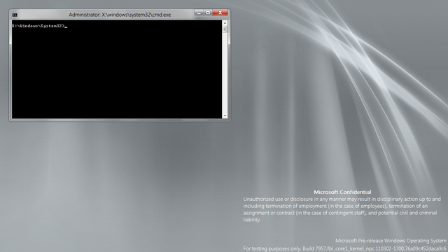 7957 FBL_CORE1_KERNEL_NPC WinPE with barely working DWM running on a physical Surface RT device, with working USB support (although SD support isn't working yet)

the framebuffer just before this screenshot was taken barely even drew a polygon for the CMD window.