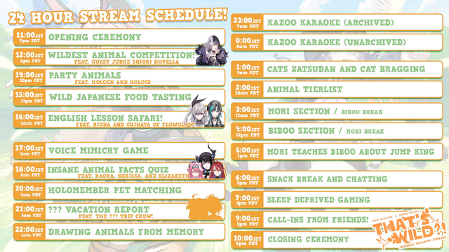 That's Wild?! 24 hour stream schedule