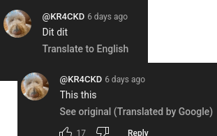 A screenshot of Google translating CW dit dit into "this this".