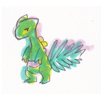 A tiny Sceptile looking like life has been a little unkind to it lately