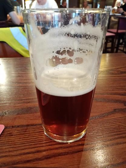 A pint of Conwy Brewery Rampart, with half left, real ale, fab beer, so good! #Beer