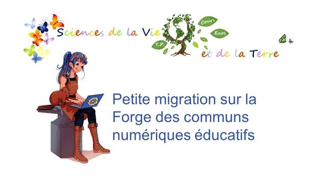 Migration sur la Forge des communs numériques éducatifs
logo de SVT site + logo de la forge