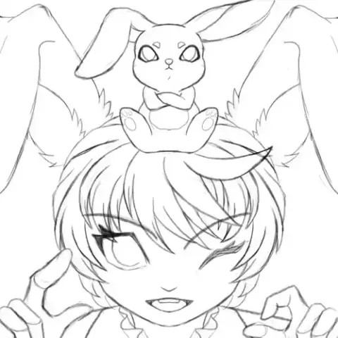 Sketch of my OC, Lyle, a kemonomimi rabbit boy