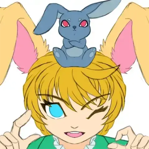 Work in progress drawing of my OC, Lyle, a kemonomimi rabbit boy.