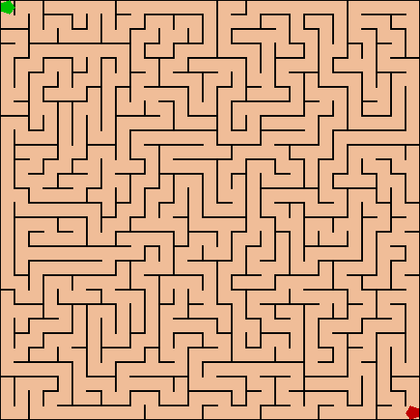 A computer generated 29 by 29 maze.