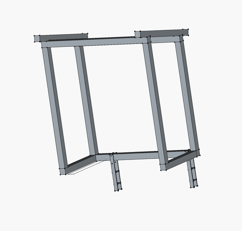 Unfinished 3d model of a bike shed in FreeCad