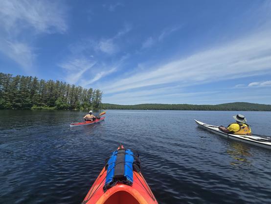 kayakers in Limekiln Lake in the Adirondacks