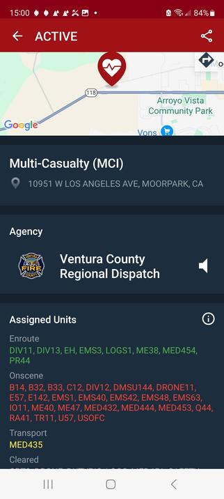 Large response for vcfd