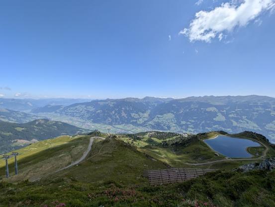 Panoramic view over Zillertal from Gedrechter peak