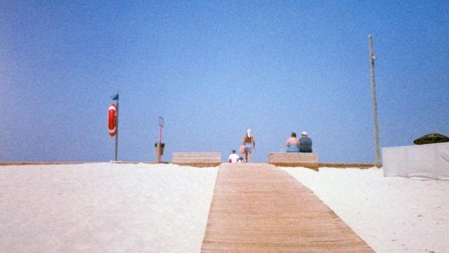 A view towards the beach with the Chaika II Half-frame camera.