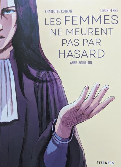 Première de couverture du livre Les femmes ne meurent pas par hasard par Charlotte ROTMAN et Lison FERNE

Dessin d'une avocate qui plaide