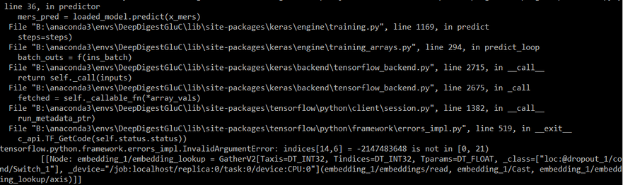 Screenshot from anaconda powershell showing an error message