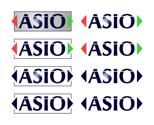 Multiple variants of the ASIO logo