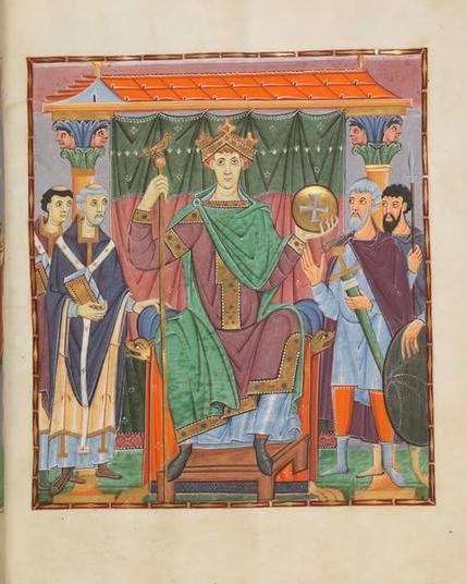 Bildmalerei: Otto III. als thronender Herrscher