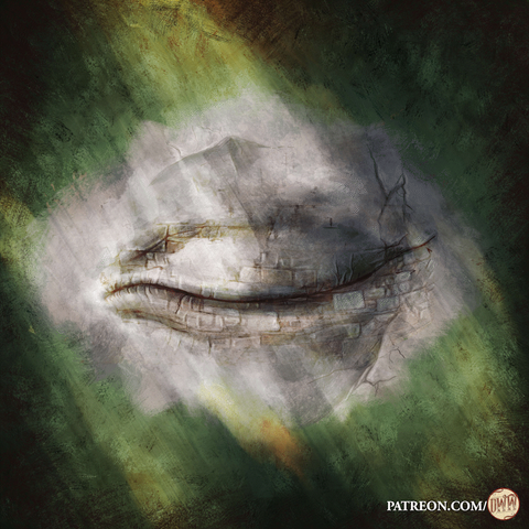 The Eye - Phased Battle Map phase by Domille's Wondrous Works. It features a giant closed eye set into the stony ground.