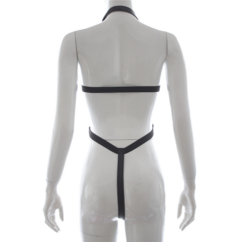 Rear of said body with neckholder, rear strap and T-string
