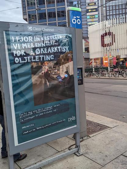 The same subvertizing applied to a different adshel in the sentrum of Oslo.