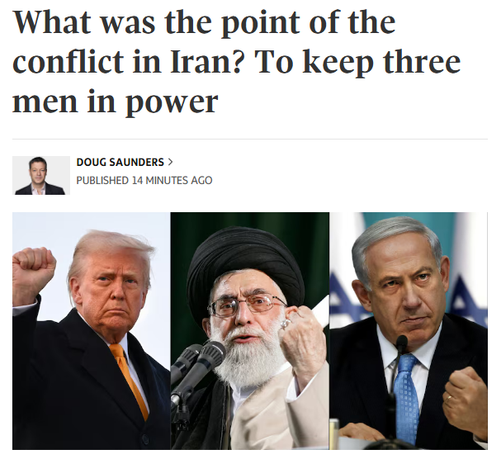 G&M: What was the point of the conflict in Iran? To keep three men in power
Photos of Trump, Khomenei, Netanyahu