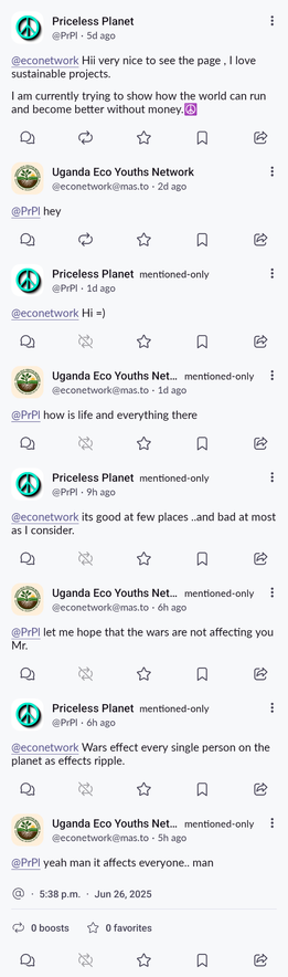 Screenshot of Uganda Eco youth network mastodon account texting ours trying to see how I respond to Mr and man to know my gender. 
(If I'm not wrong)