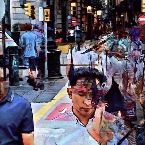Barcelona digital edited street photography, made with the GNU Image Manipulation Program + G'MIC-Qt filters.