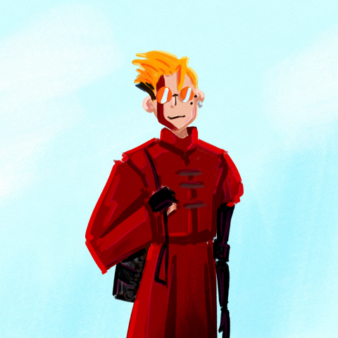 fanart with smiling Vash