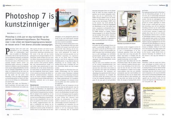 Dutch review of Photoshop 7, published in PC-Active magazine, September 2002.