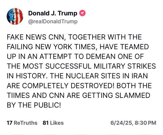 Donald Trump rants in all caps against the New York Times and CNN. Nothing new.