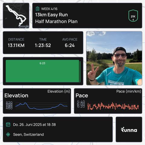 Today’s training summary from the Runna app