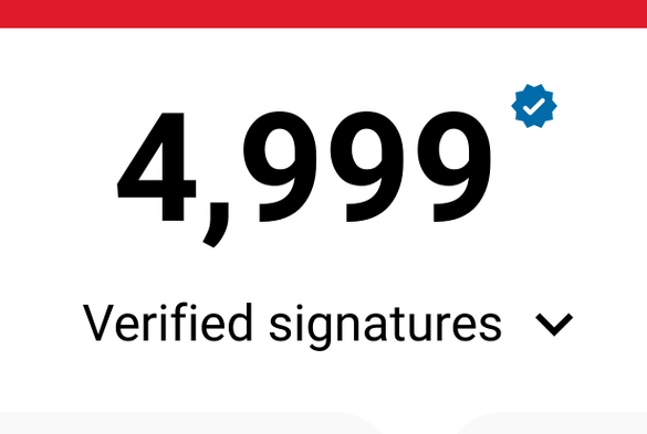 Change dot org signature counter showing 4,999 signatures