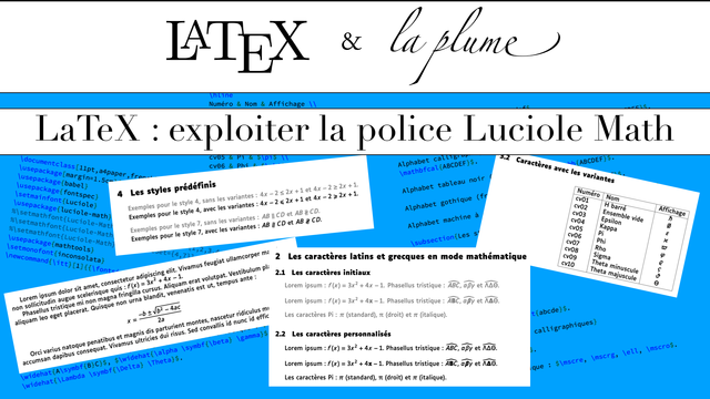 LaTeX : exploiter la police de caractères Luciole Math