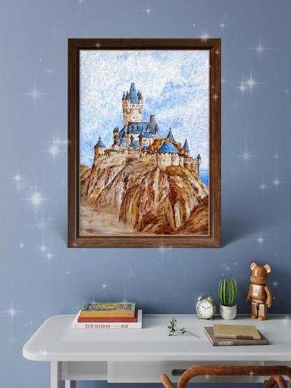 Oil painting of a castle