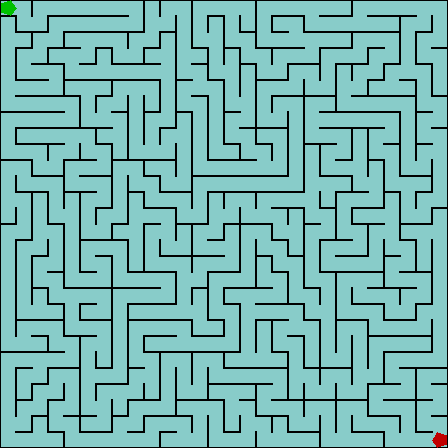 A computer generated 28 by 28 maze.