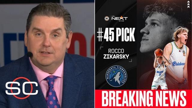 ESPN Breaking: The Minnesota Timberwolves have selected center Rocco Zikarsky with the No. 45 pick
